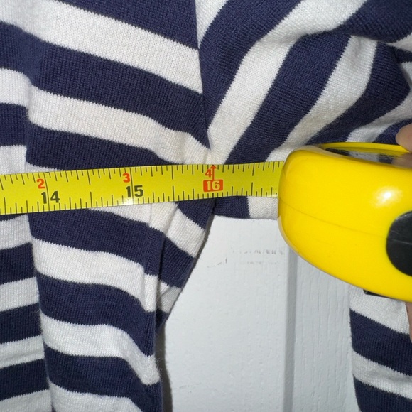 Commes des Garcons PLAY Navy and White Striped Long Sleeved Shirt Size Small - Picture 6 of 7